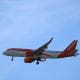 EasyJet aeroplane against blue sky