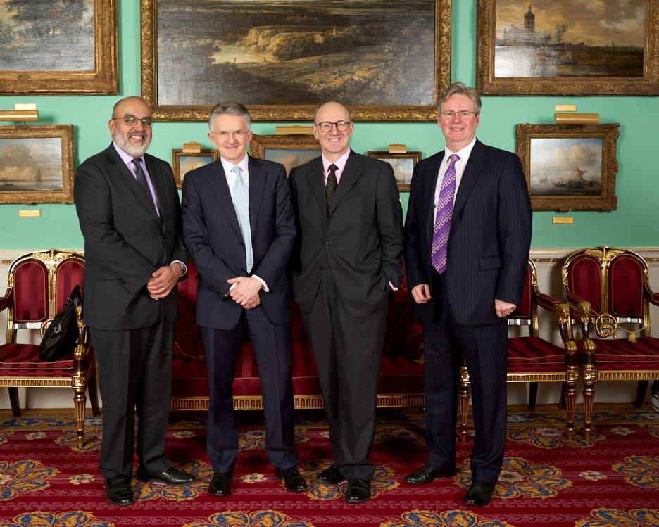 From left to right: Mo Merali, Chair, John Flint, UKIB, Chief Executive , Michael Izza, CEO and David Petrie, Head of Faculty