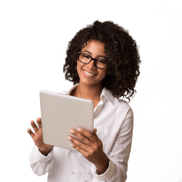 Woman with ipad