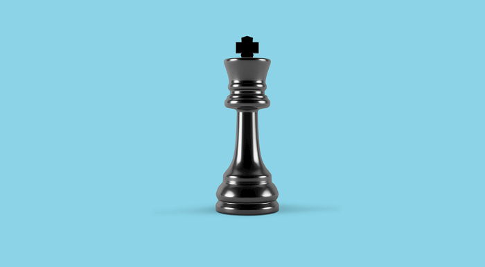 Chess piece on a blue background