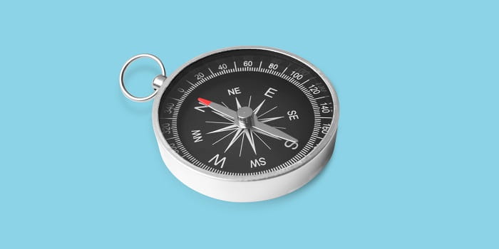 Compass on a blue background