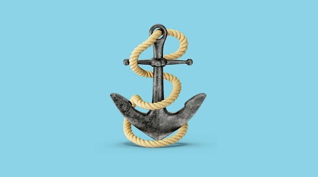 Anchor on a blue background