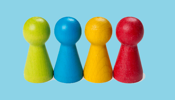 Pawn chess piece on a blue background