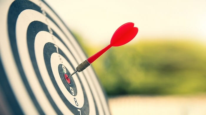 Target with arrow in the centre bullseye