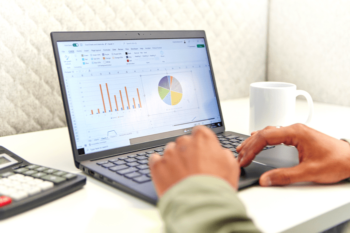 Chart on laptop screen