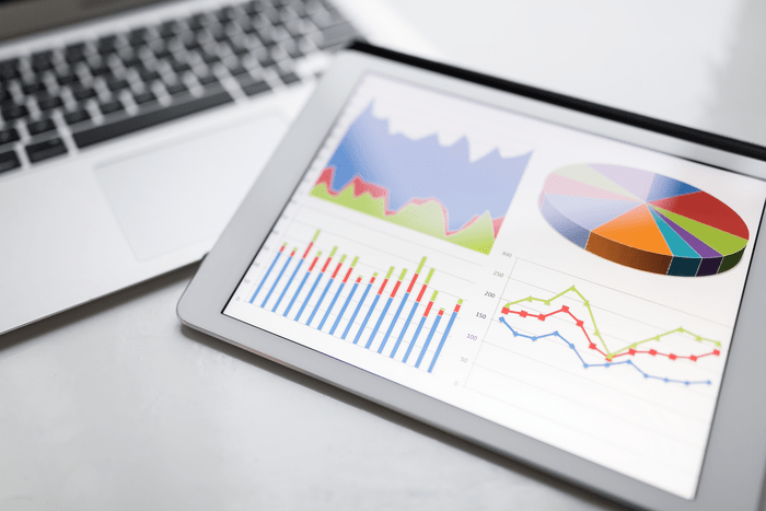 Chart on tablet screen