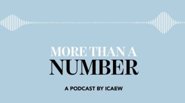 A waveform and the words 'More than a Number - a podcast by ICAEW'