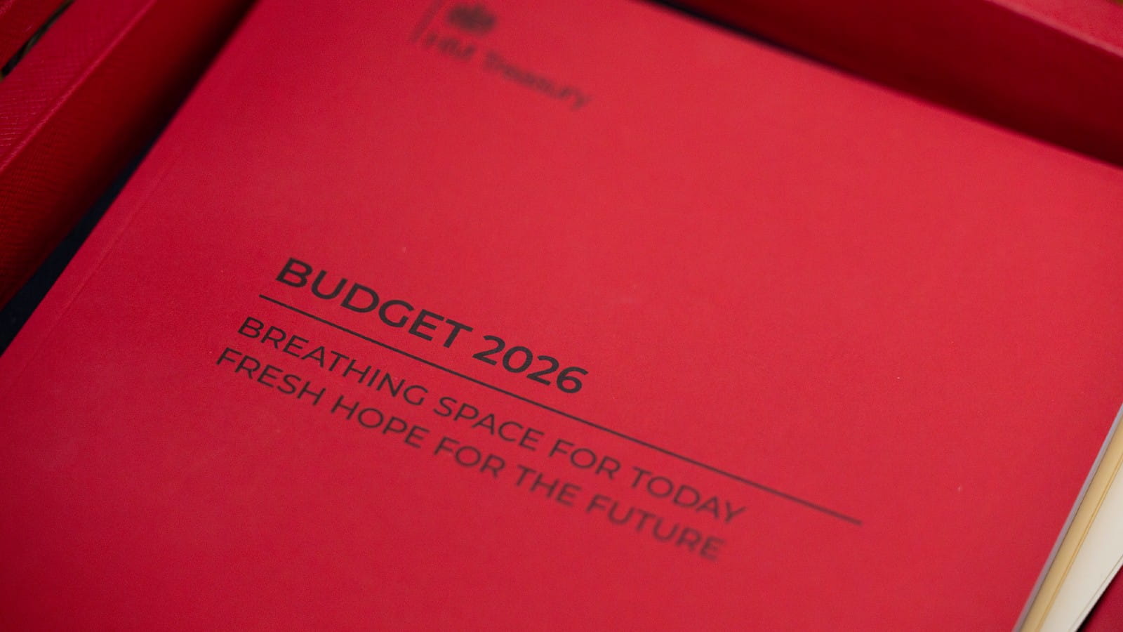  The Budget 2026 cover, photographed in the No 11 office in Downing Street. Picture by Kirsty O'Connor / Treasury