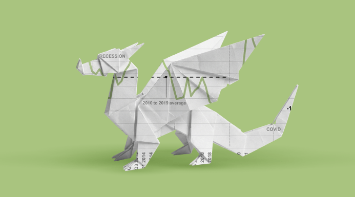 Stylised red dragon illustration representing Wales.