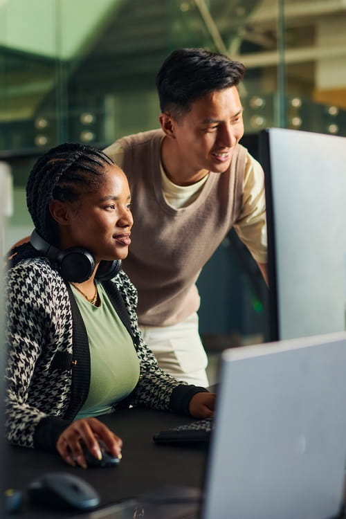  People looking at a screen
