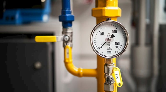 Boiler room gas pressure gauge