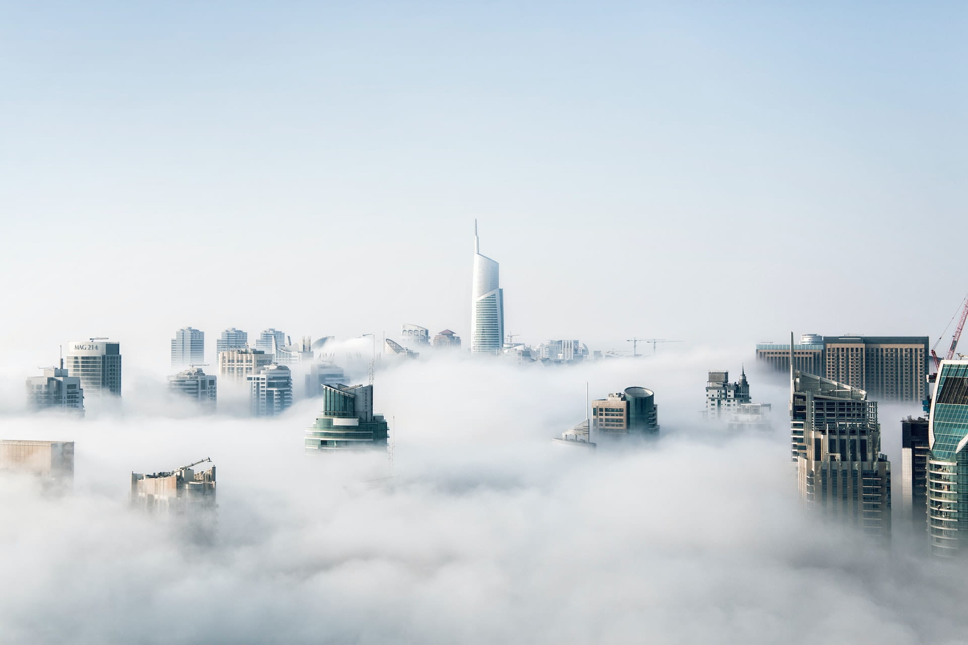 Dubai in clouds