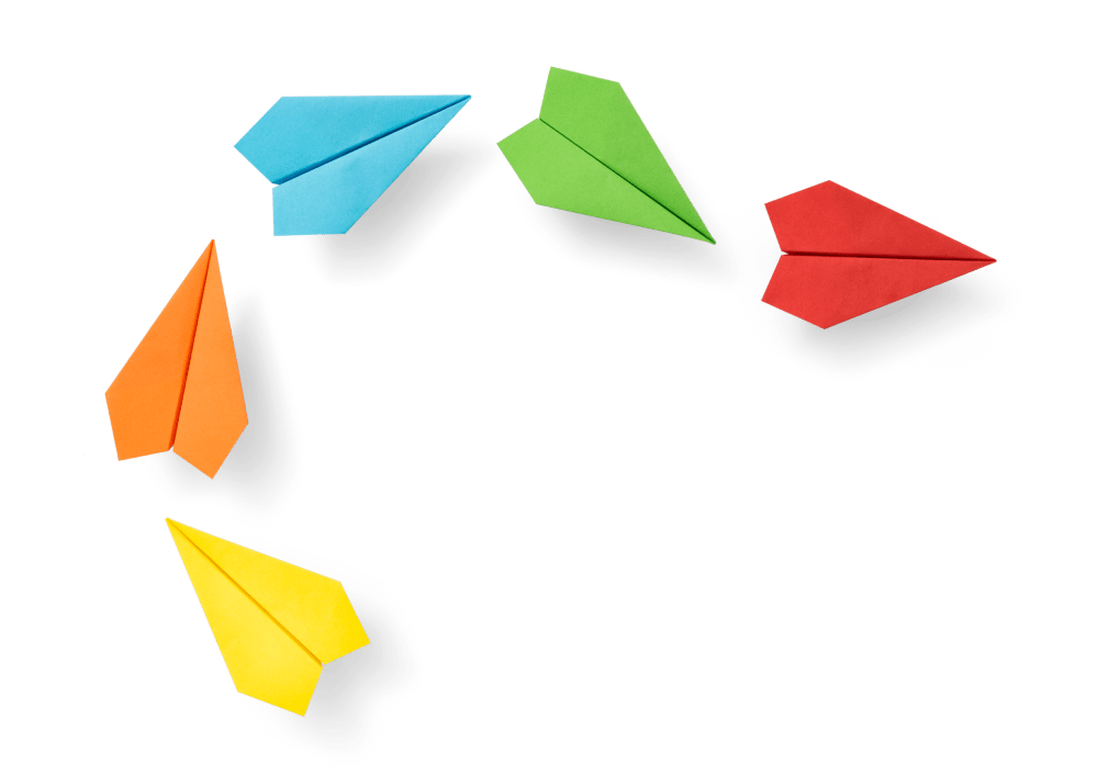 Paper planes in a circle