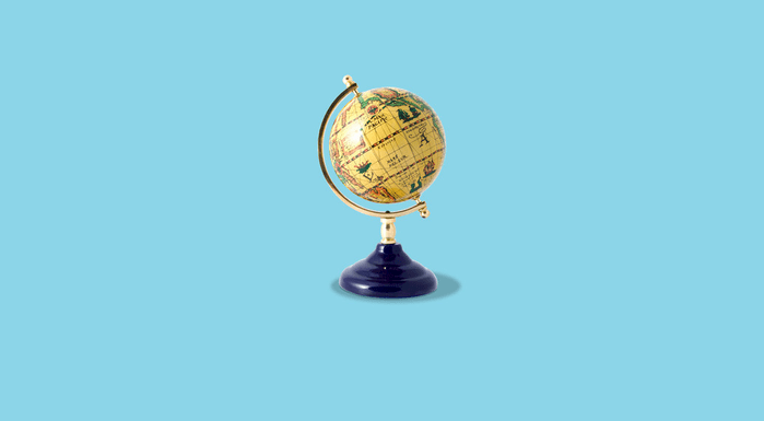 Globe on blue