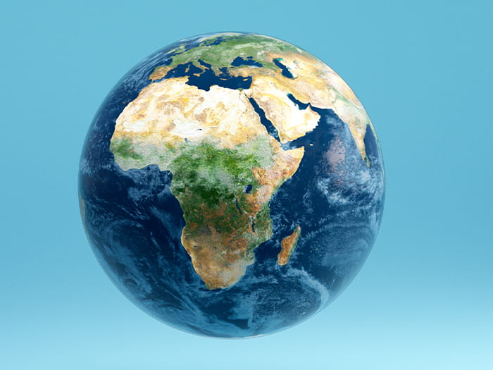 planet earth globe blue ocean continents ICAEW sustainability COP