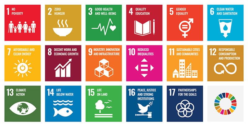 17 icons each depicting one of the UN Sustainable Development Goals