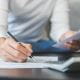Person calculating taxes