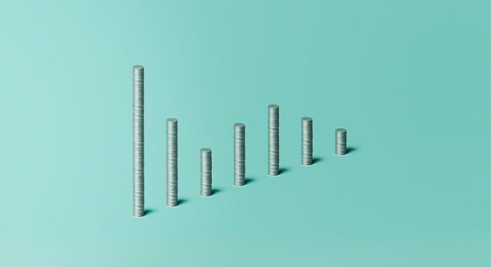 ICAEW TAXline capital losses coins stacked piles teal