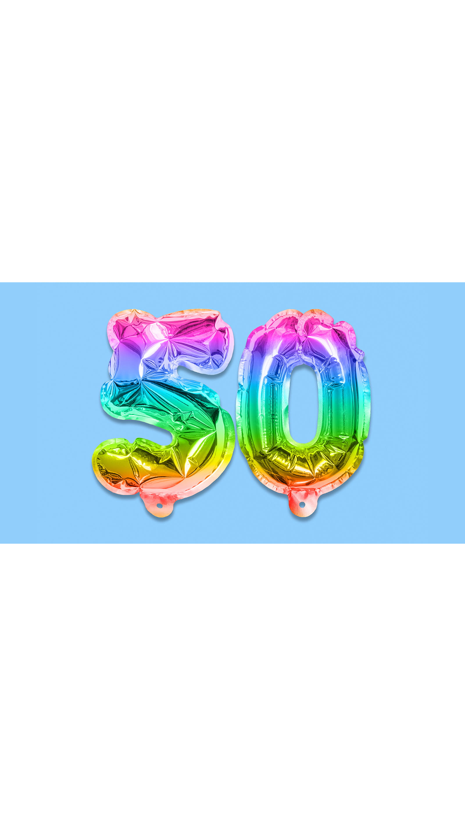 50 50th birthday anniversary balloons rainbow VAT ICAEW TAXline