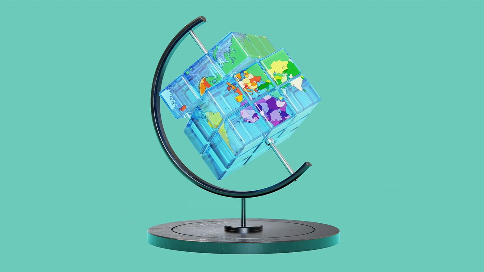 globe planet Earth rubik's cube