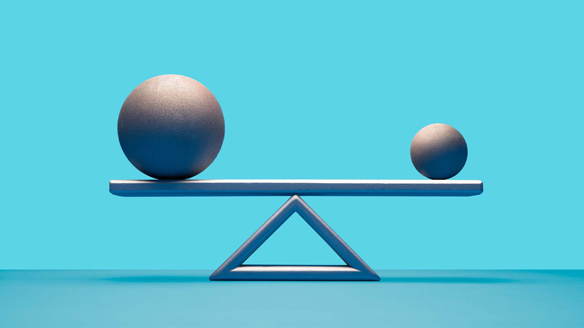 balancing balls on a swing board triangle blue