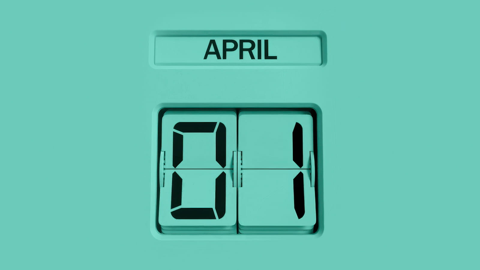flip calendar April month date teal