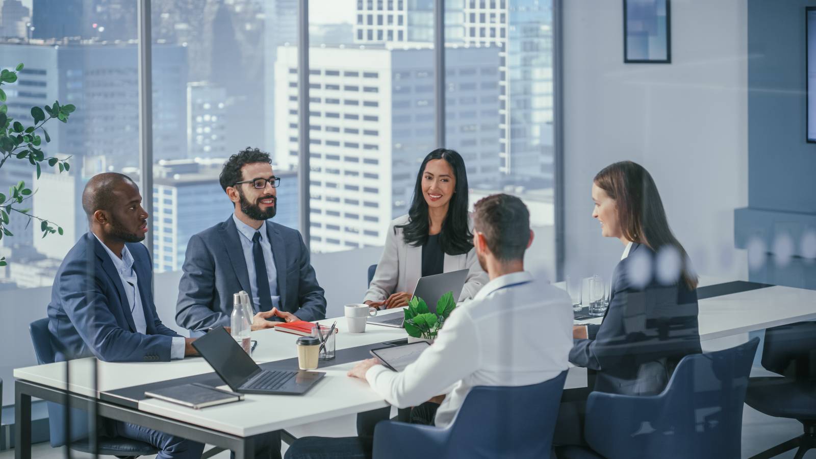 Diverse group of people in a meeting