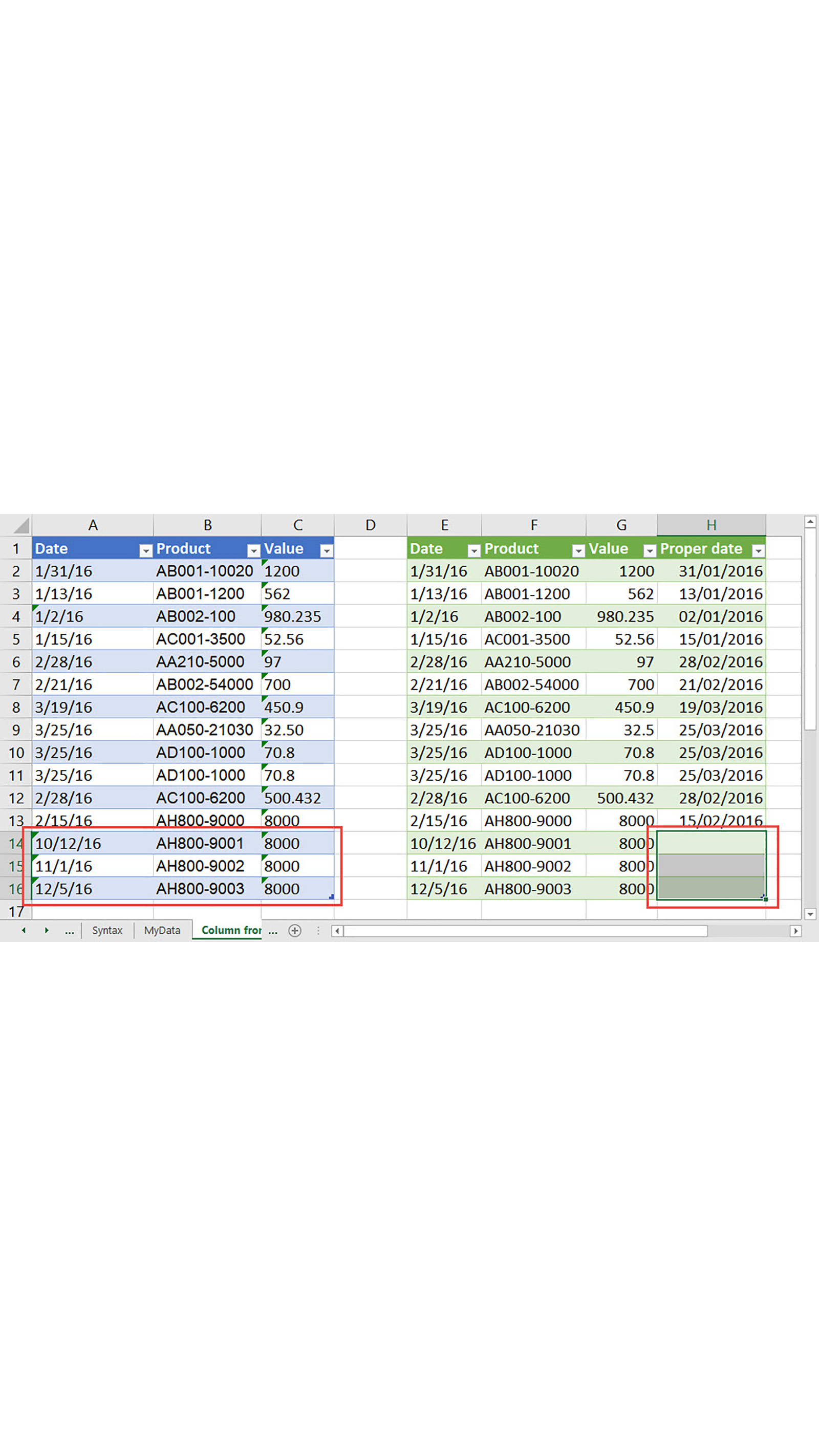Excel screenshot