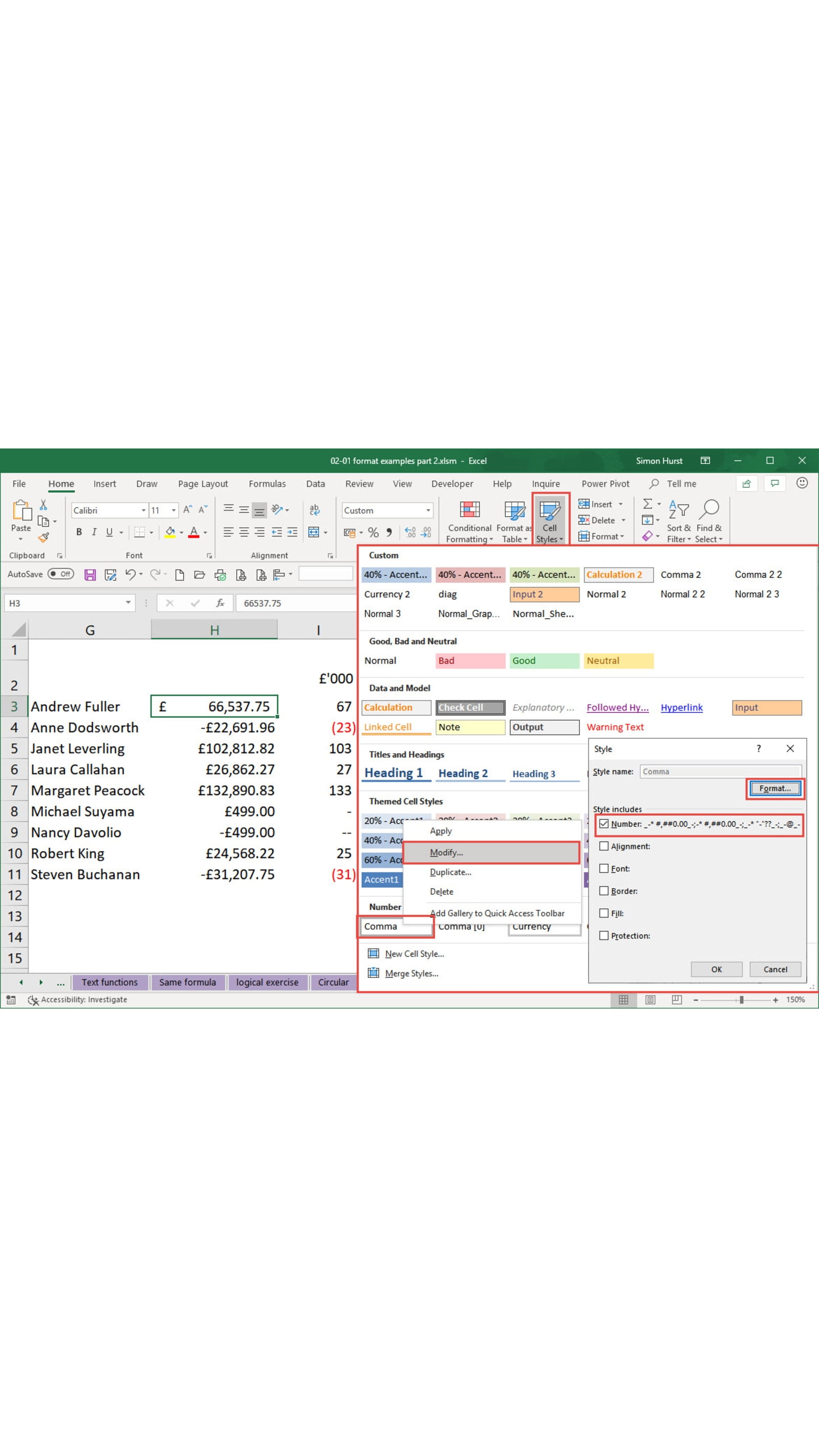 Excel screenshot 2