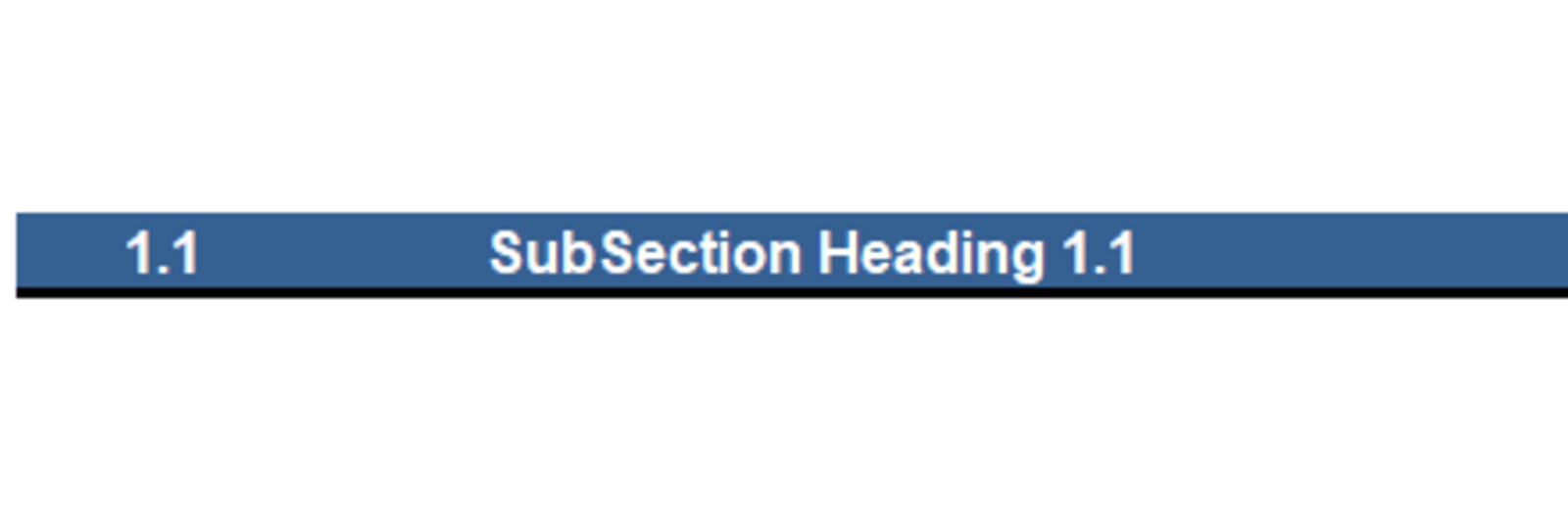 Subsection header example