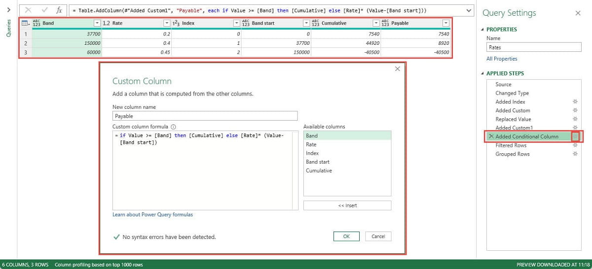 Screenshot from Excel Power Query