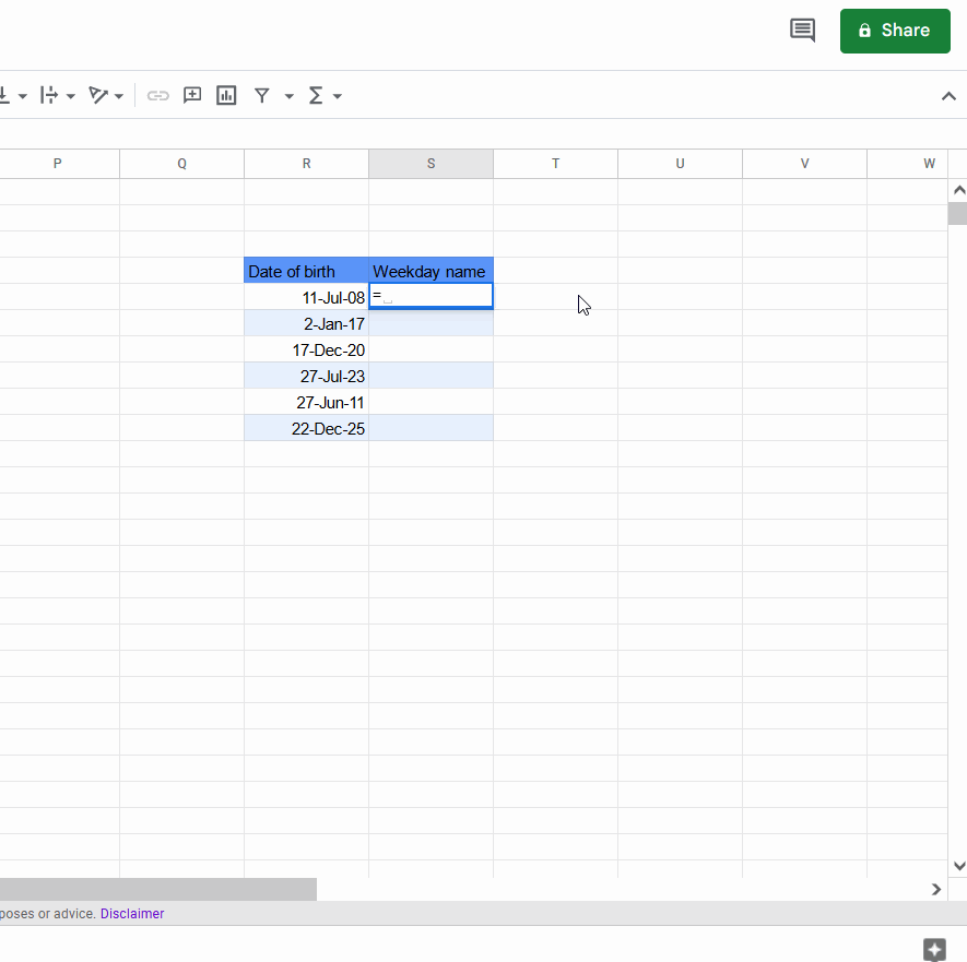ภาพหน้าจอของ Excel