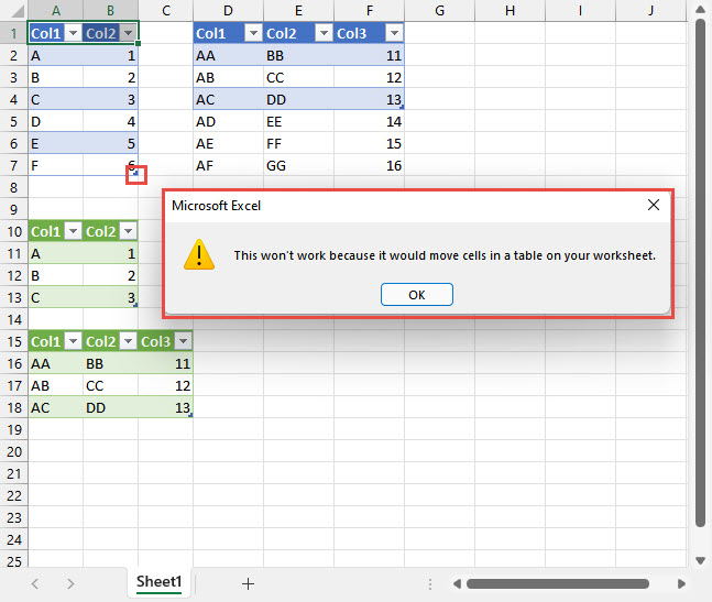 Excel screenshot