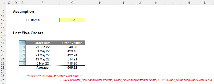 Excel screenshot
