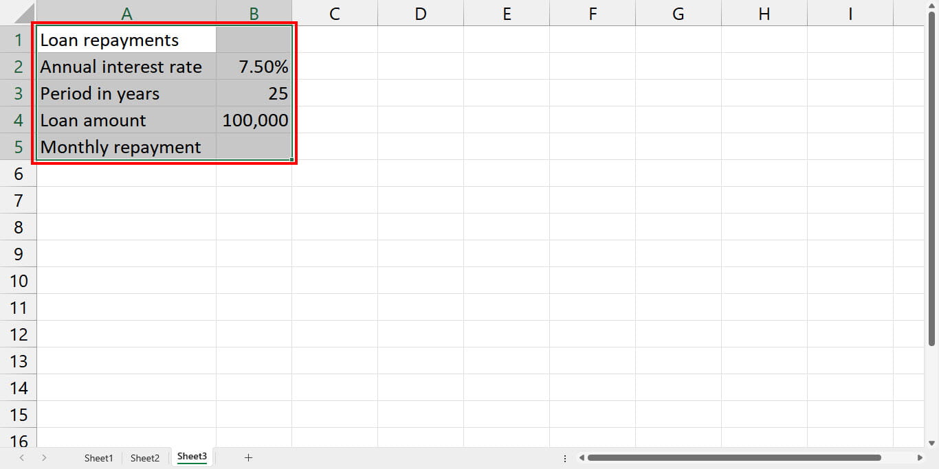 Excel screenshot