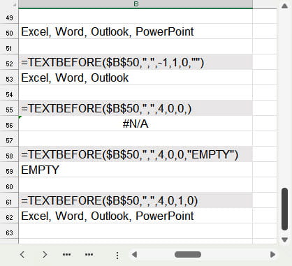 Excel screenshot