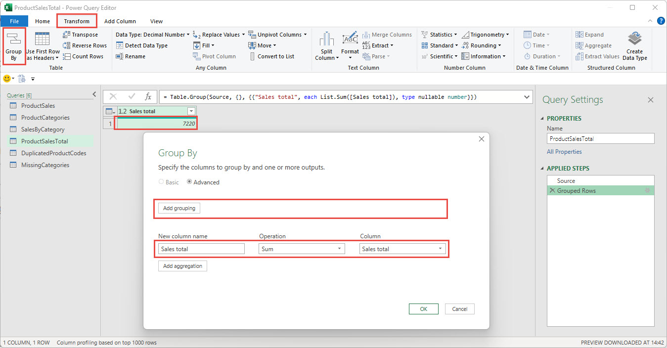 Excel spreadsheet screenshot