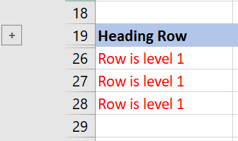 Screenshot showing grouped levels