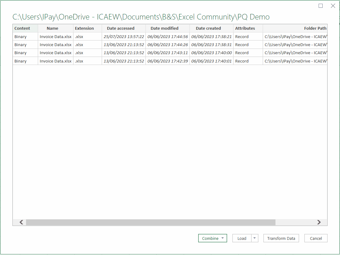 Screenshot from an Excel spreadsheet