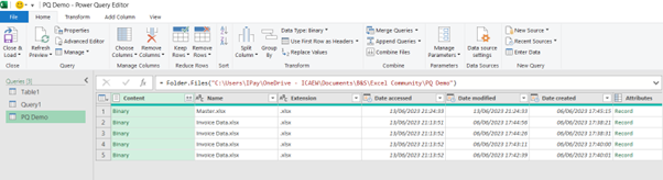 Screenshot from an Excel spreadsheet