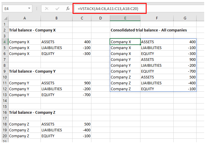 Excel screenshot