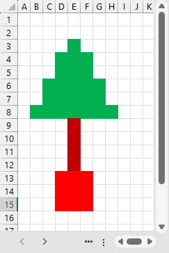 Screenshot of Pixel Art in Excel