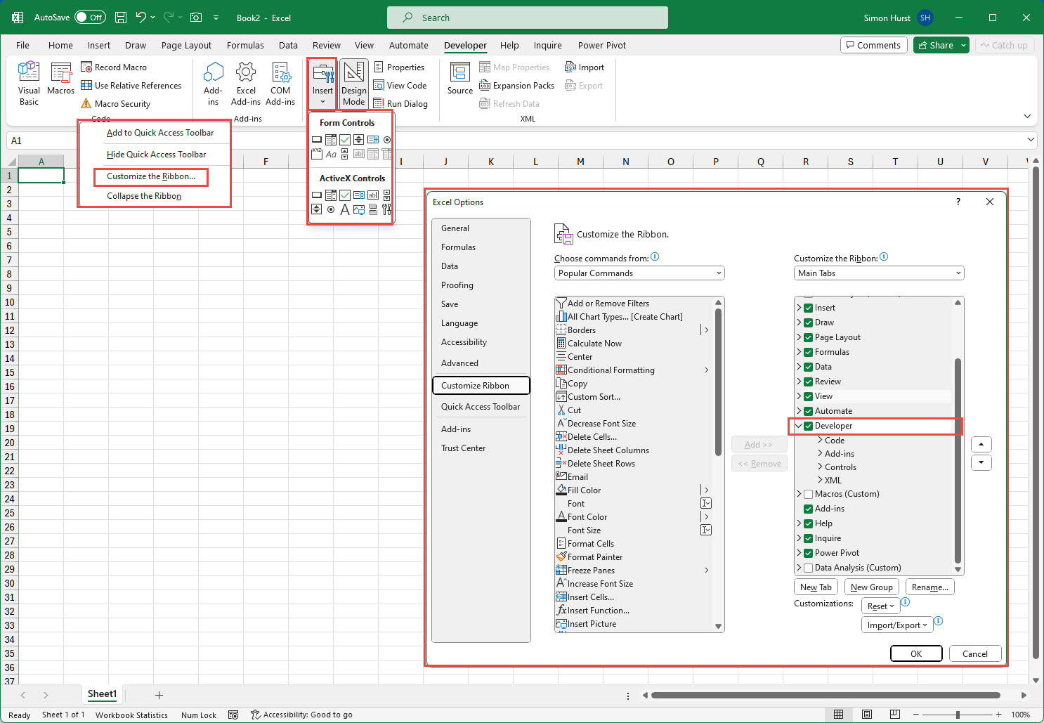 Excel screenshot