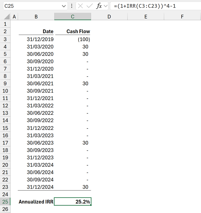 Excel screenshot