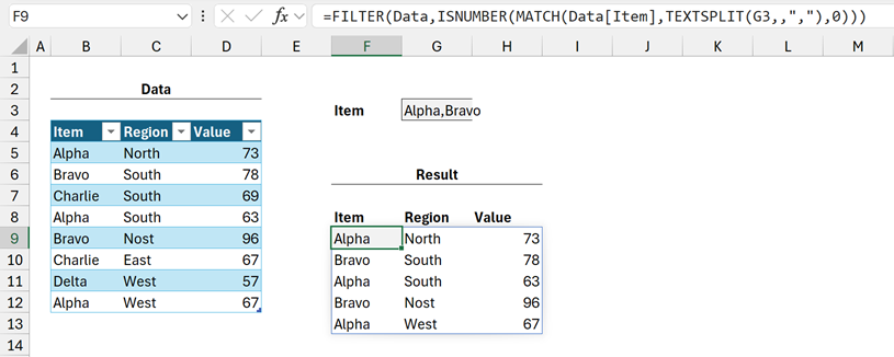 Excel screenshot