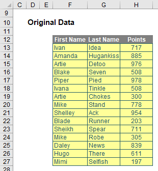 Screenshot from an Excel spreadsheet