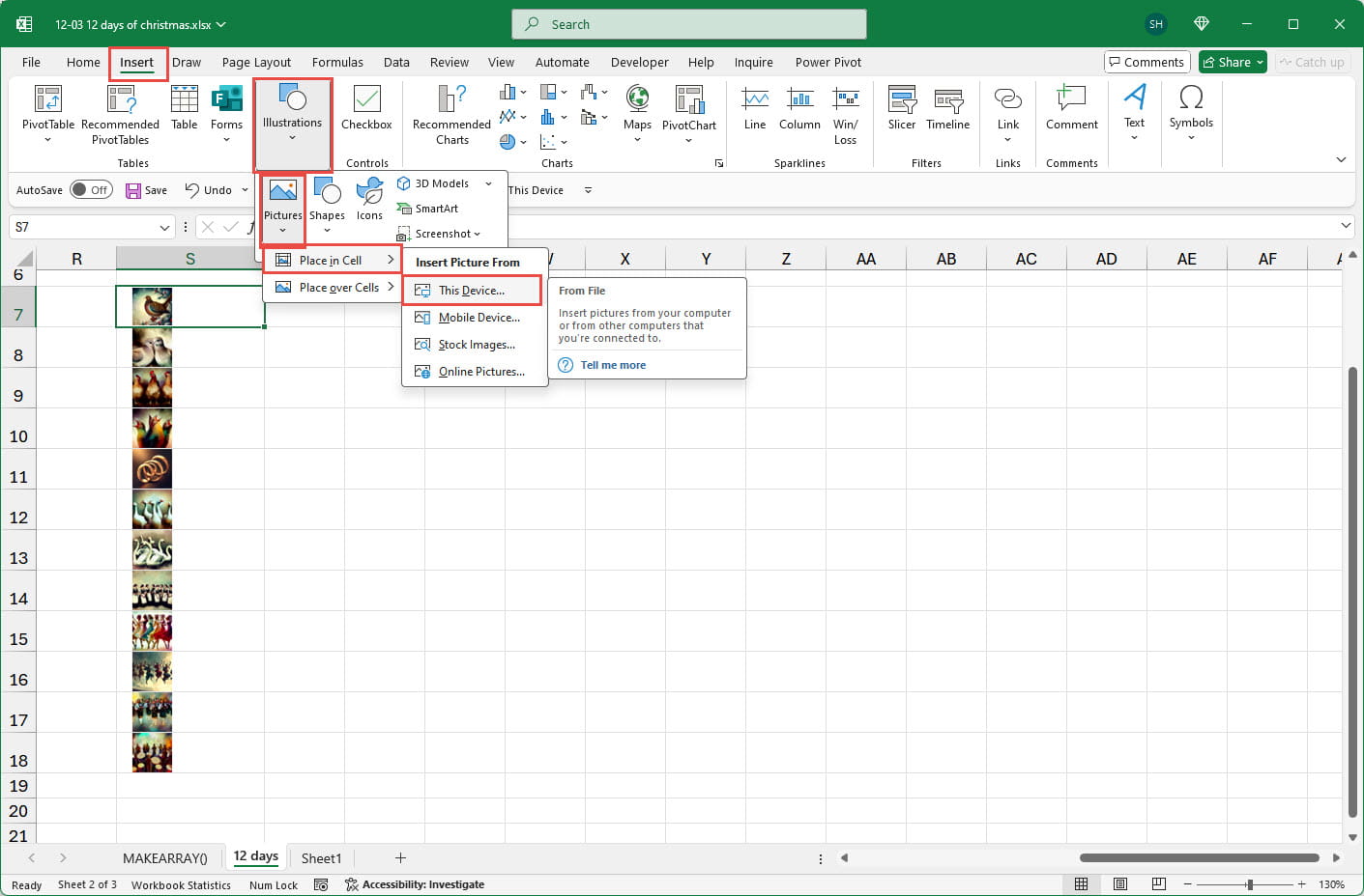 Screenshot from an Excel spreadsheet