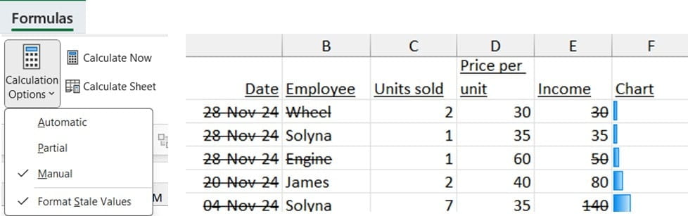 Screenshot from an Excel spreadsheet