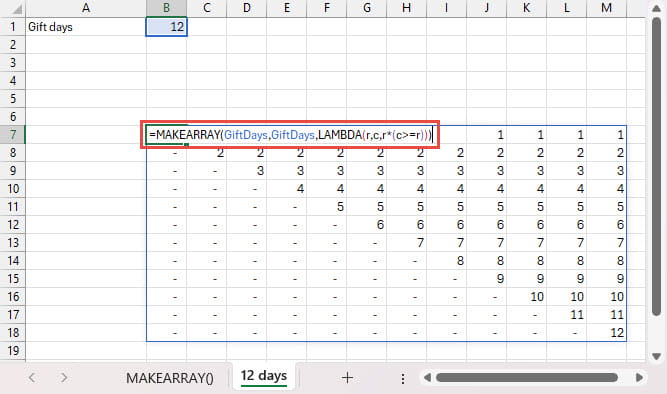 Screenshot from an Excel spreadsheet