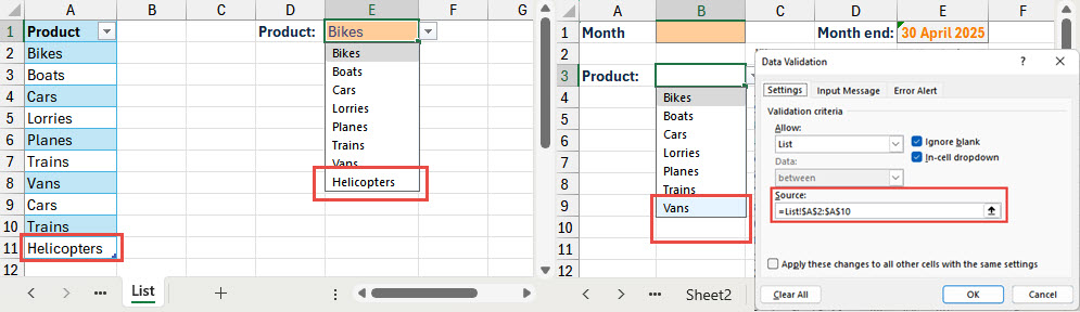 Screenshot of an excel spreadsheet